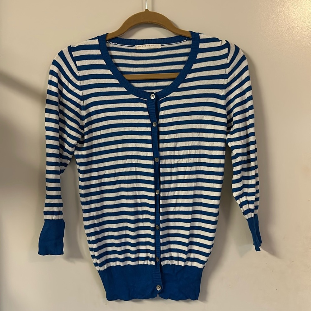 Royal blue and white stripped cardigan